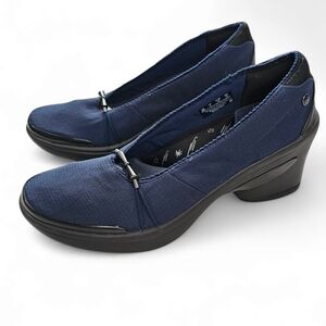 Bzees Electric Pump Women's Blue Comfort Wedge Heels Size 8